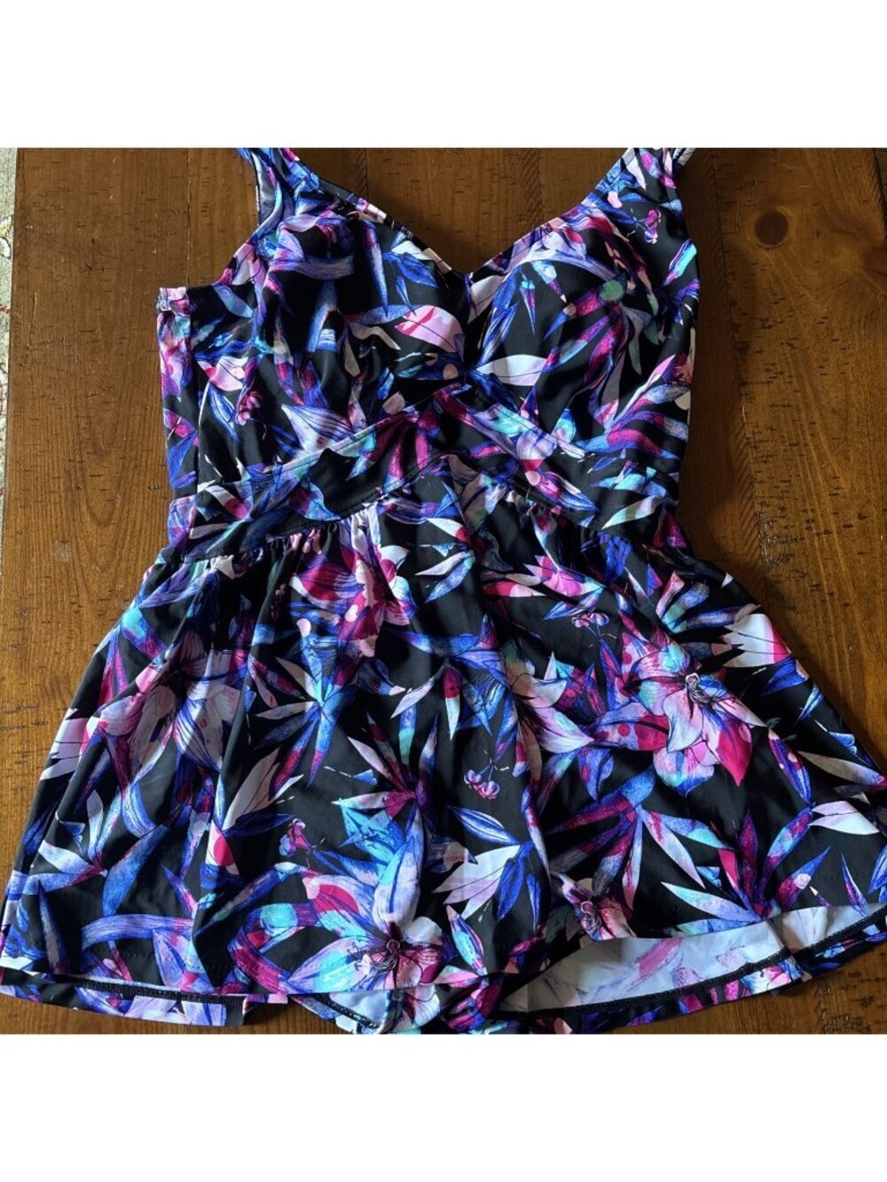 Le Cove Black & Blue One Piece Size 18W